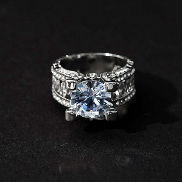 Aquamarine & White Sapphire Silver Women Wedding Engegament Ring Jewelry SZ 5-11